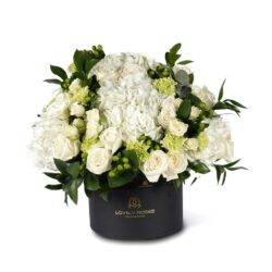 Fresh Roses in a Round Box Bouquet