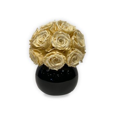 Lux - Preserved Roses Dome In White Or Black Fish Bowl